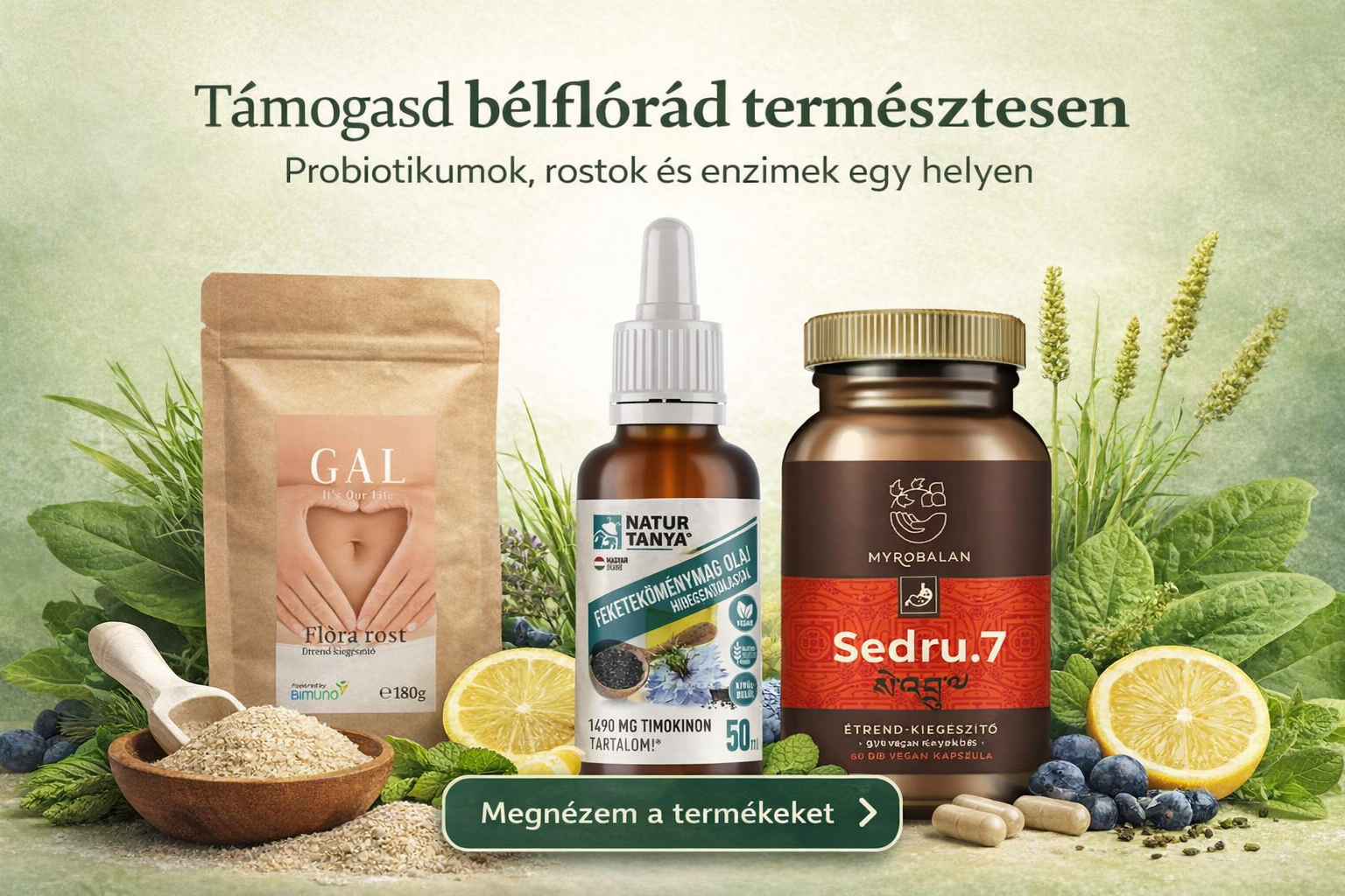 Gut health essentials with natural ingredients